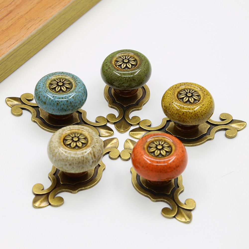 Furniture Hardware Bolts - Creative Single Hole Ceramic Knob Ethnic