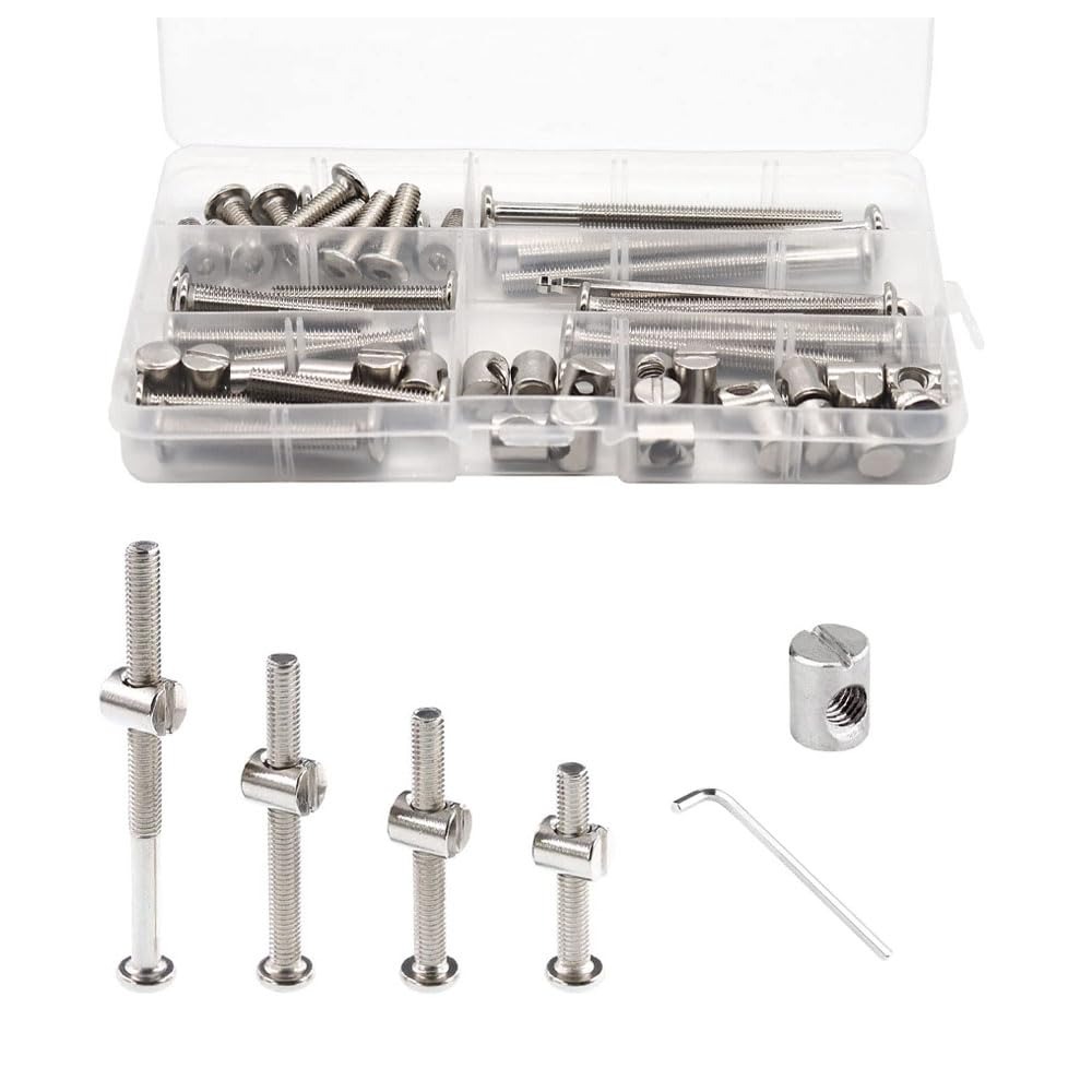 Furniture Hardware Barrel Nut - 20 Set Crib Screws Baby Bed