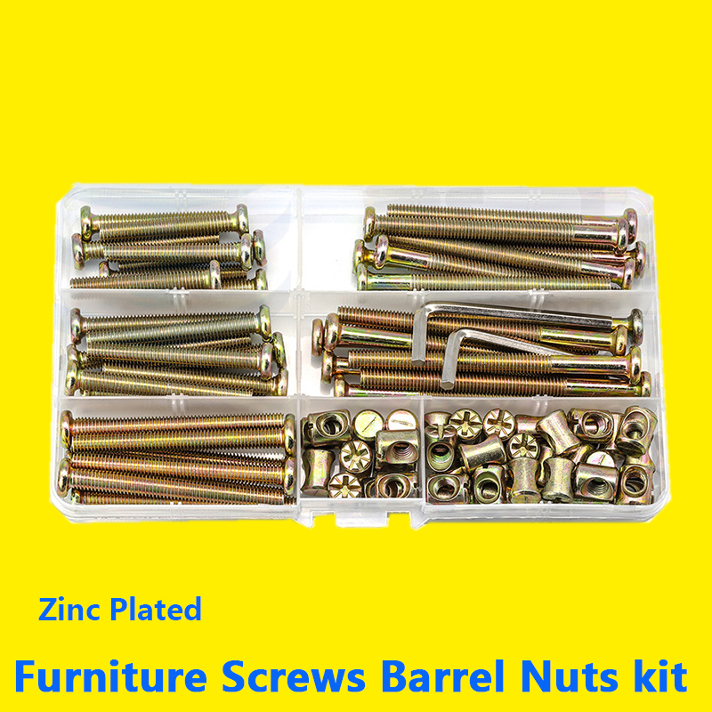 Furniture Hardware Barrel Nut - Hex Socket Flat Head Furniture Screws