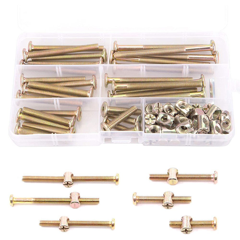 Furniture Hardware Barrel Nut - 30-Set Baby Crib Screws Hardware Replacement
