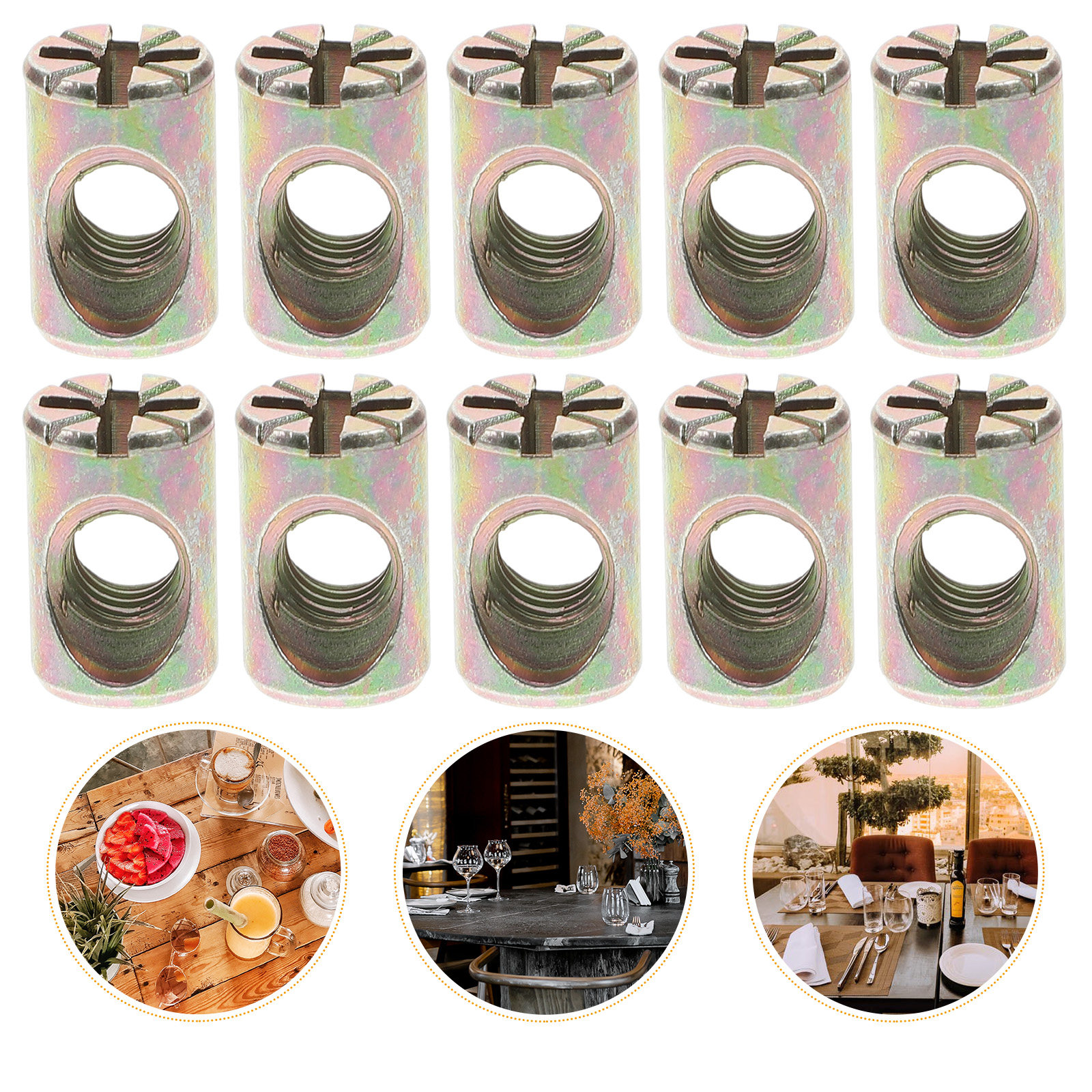 Furniture Hardware Barrel Nut - 20Pcs Barrel Nut M6x10mm Zinc Alloy