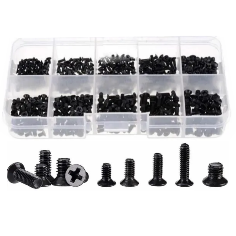 Furniture Hardware Types - 500pcs Black Screws and Screwdriver Set