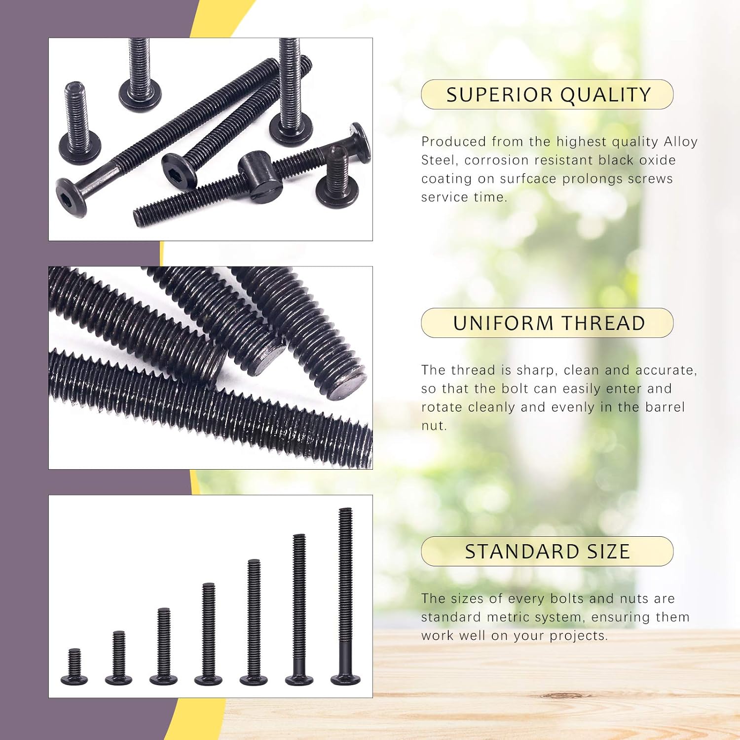 84Pcs Black M6 × 20/30/40/50/6 - Furniture Hardware Barrel Nut 评论和价格