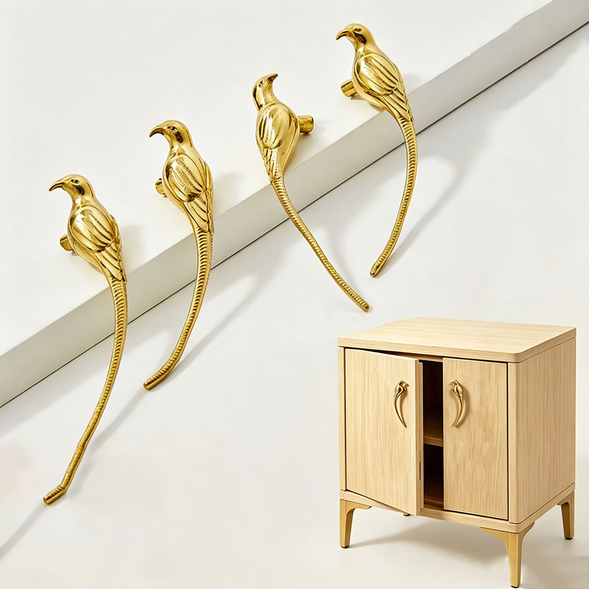 Golden Bird Drawer Pulls - Uni - Unique Furniture Hardware 评论和价格