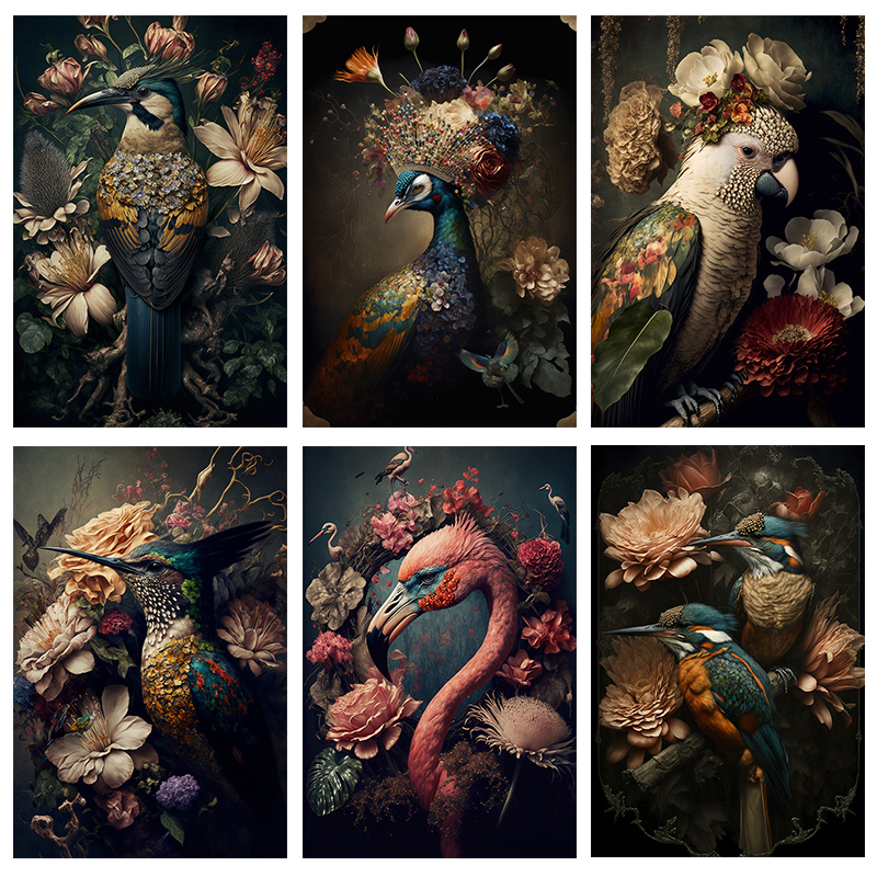 Retro Flower Bird Posters and  - Furniture Paradise & Hardware Ghaziabad 评论和价格