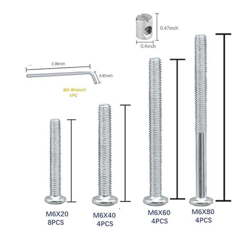 20 Set Crib Screws Baby Bed Cr - Furniture Hardware Barrel Nut 评论和价格