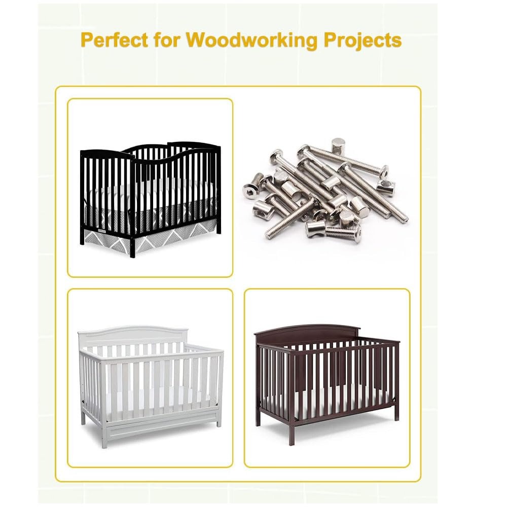 20 Set Crib Screws Baby Bed Cr - Furniture Hardware Barrel Nut 评论和价格