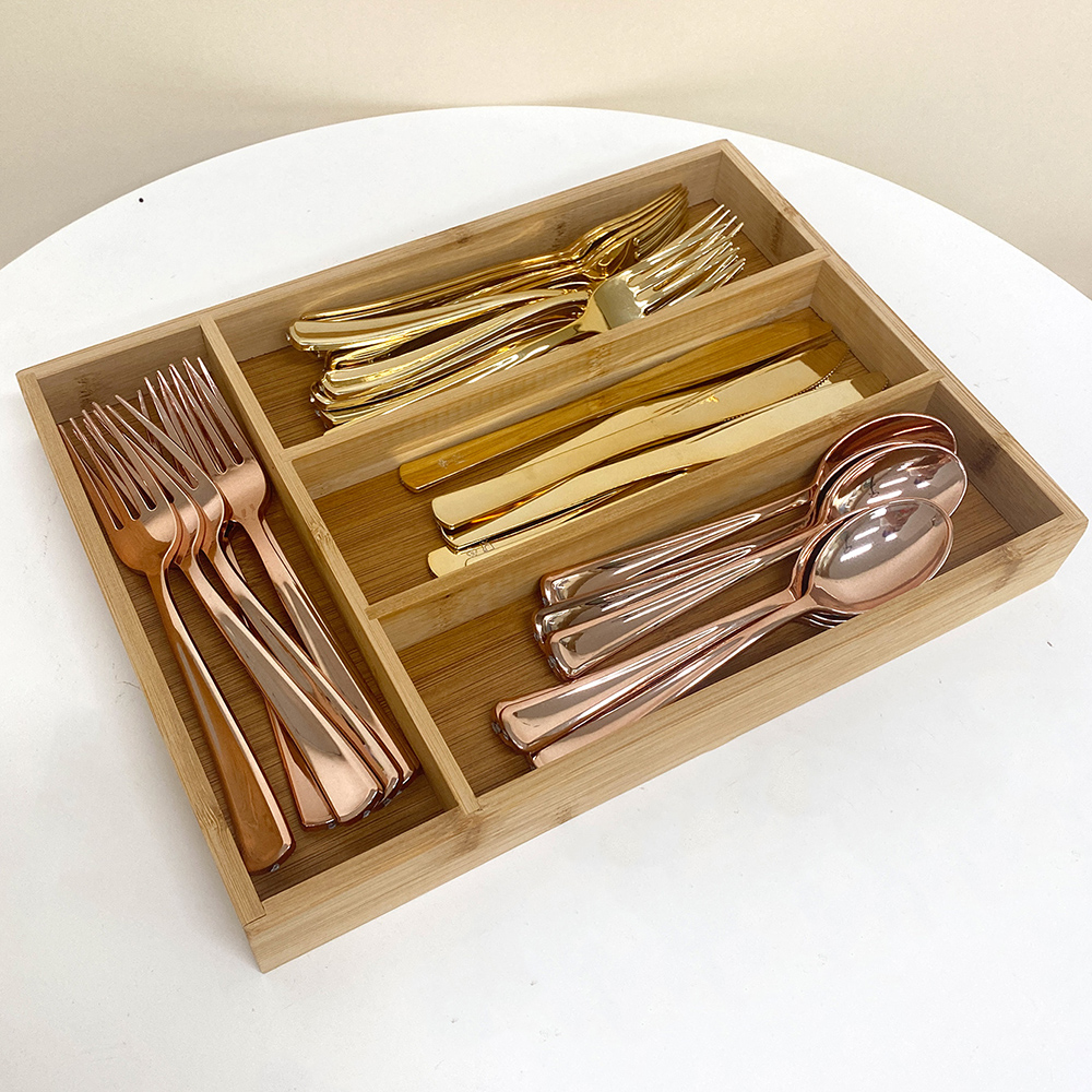 Bamboo Cutlery Divide Storage  - Drawer Organizer Peg 评论和价格