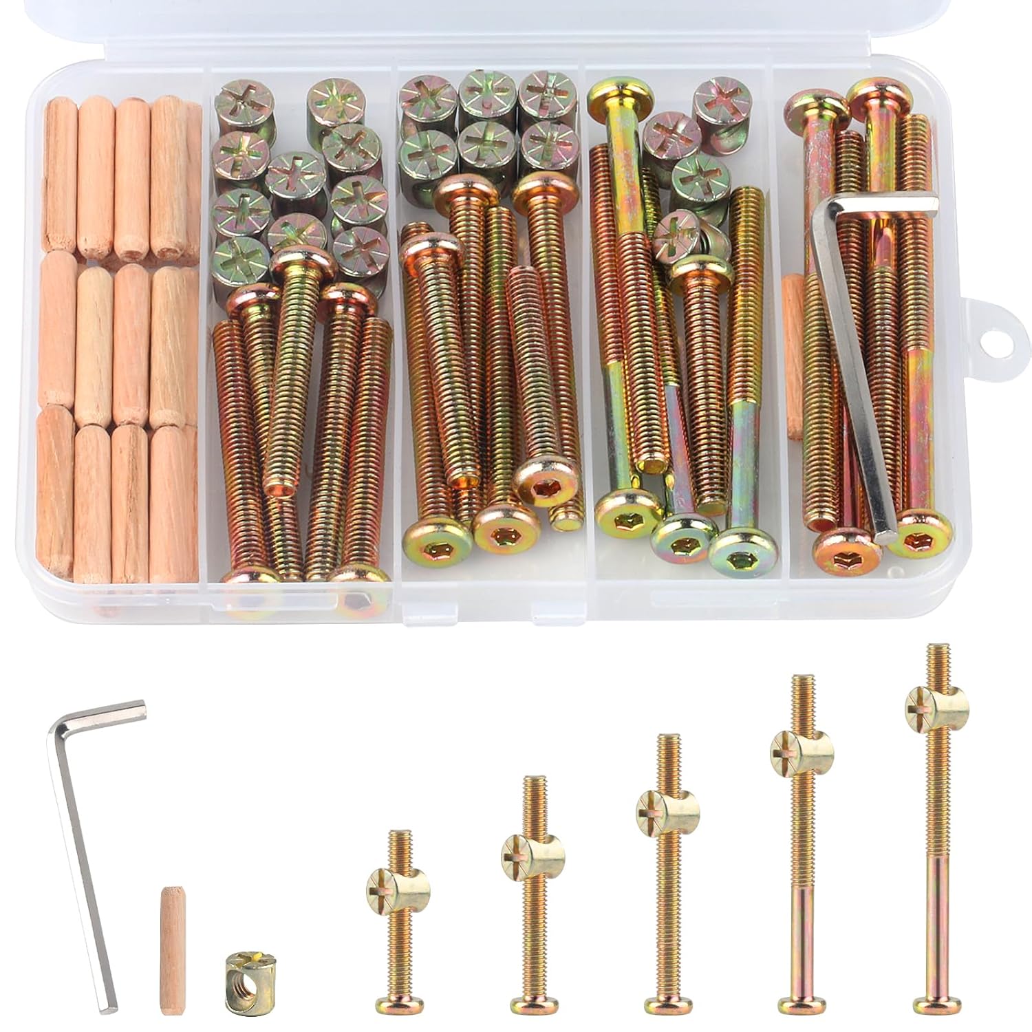 M6x40/50/60/70/80mm Crib Screw - Furniture Hardware Barrel Nut 评论和价格