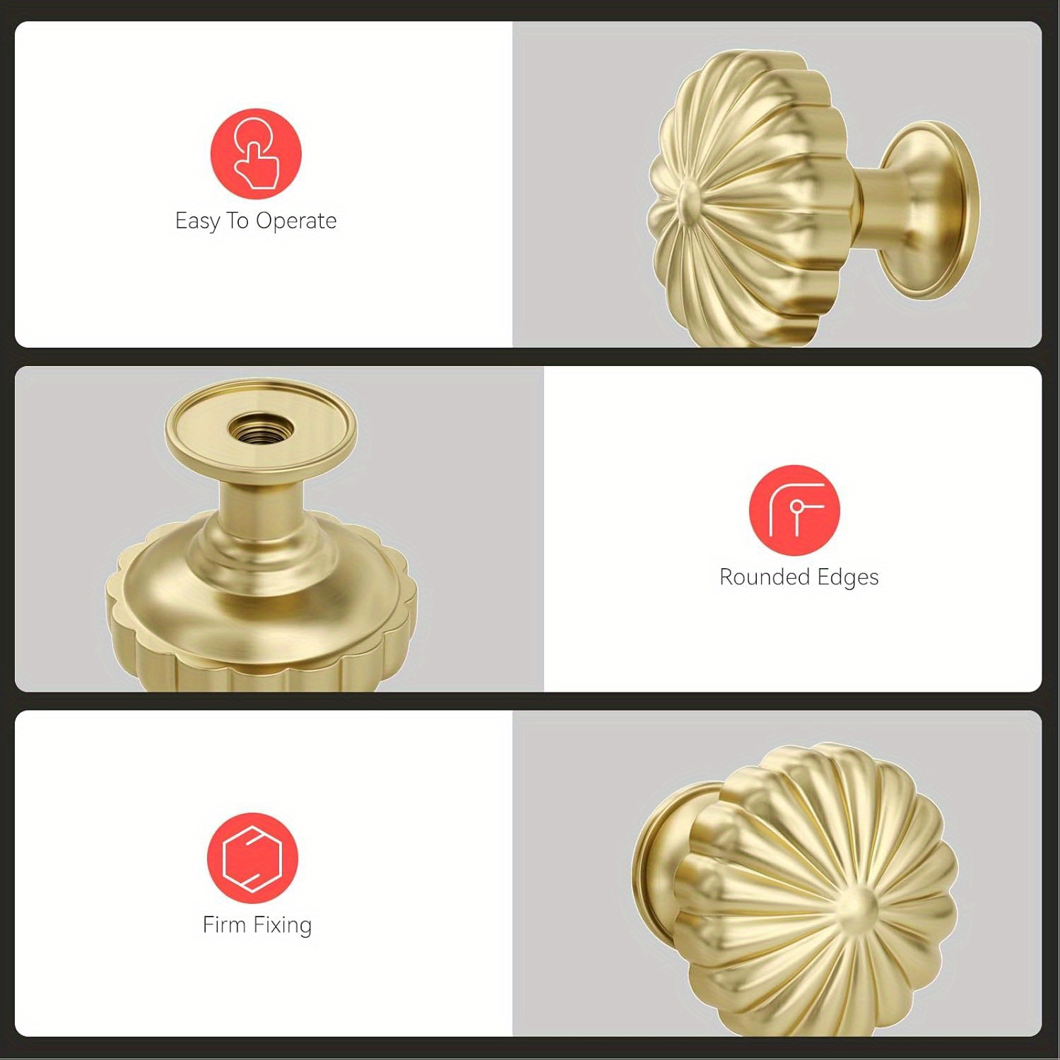 5 Pack Gold Cabinet Knobs Bras - Drawer Pull Gold 评论和价格