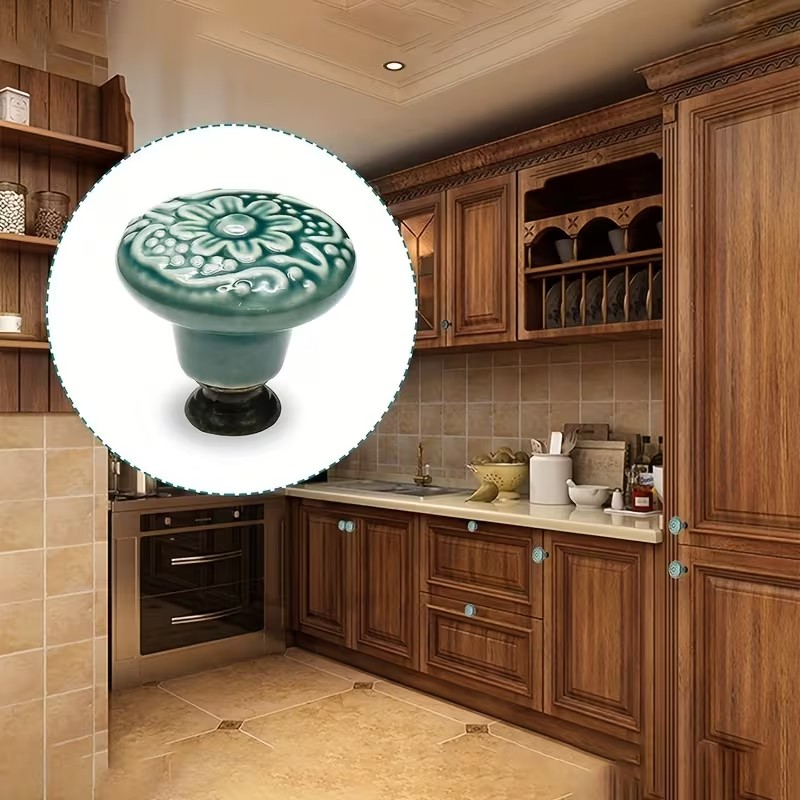 12pcs Ceramic Cabinet Knobs, F - Furniture Hardware Bolts 评论和价格