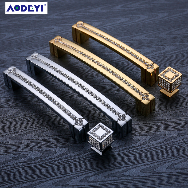 24K Real Gold Sliver Crystal D - Drawer Pull Gold 评论和价格