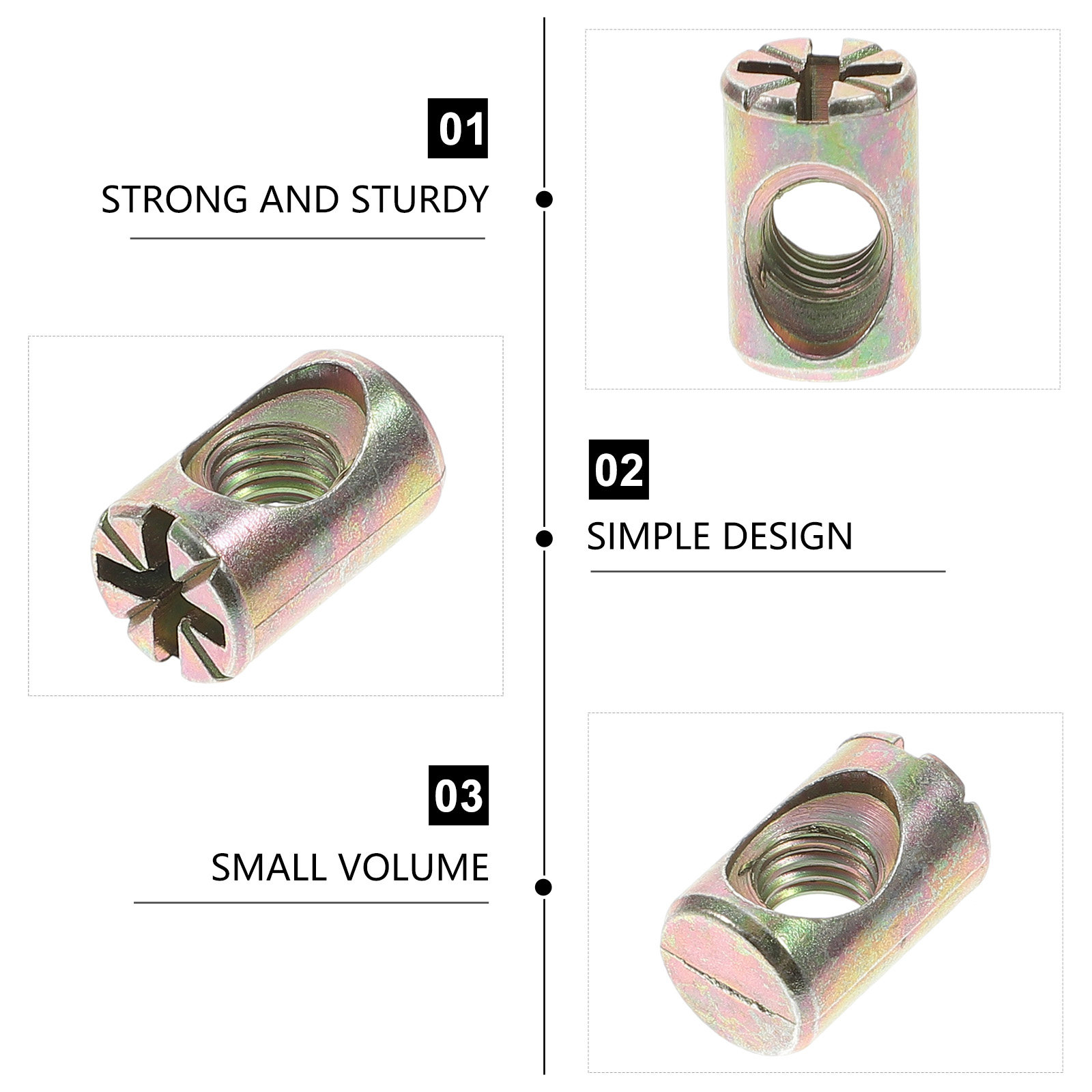 20Pcs Barrel Nut M6x10mm Zinc  - Furniture Hardware Barrel Nut 评论和价格