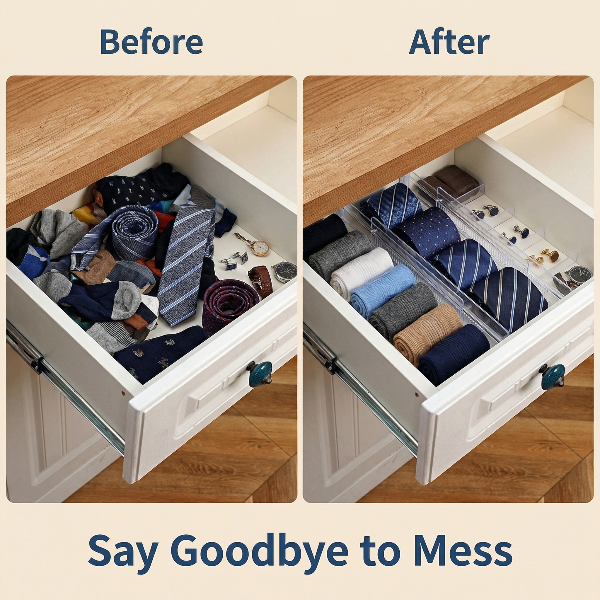 3/5/7-Pack Drawer Dividers, Cl - Drawer Organizer Peg 评论和价格
