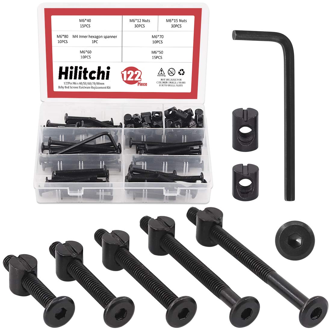 M6 Hex Socket Head Screws Bolt - Furniture Hardware Barrel Nut 评论和价格