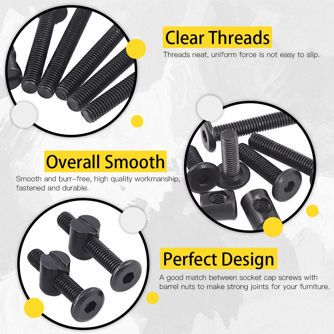 M6 Hex Socket Head Screws Bolt - Furniture Hardware Barrel Nut 评论和价格