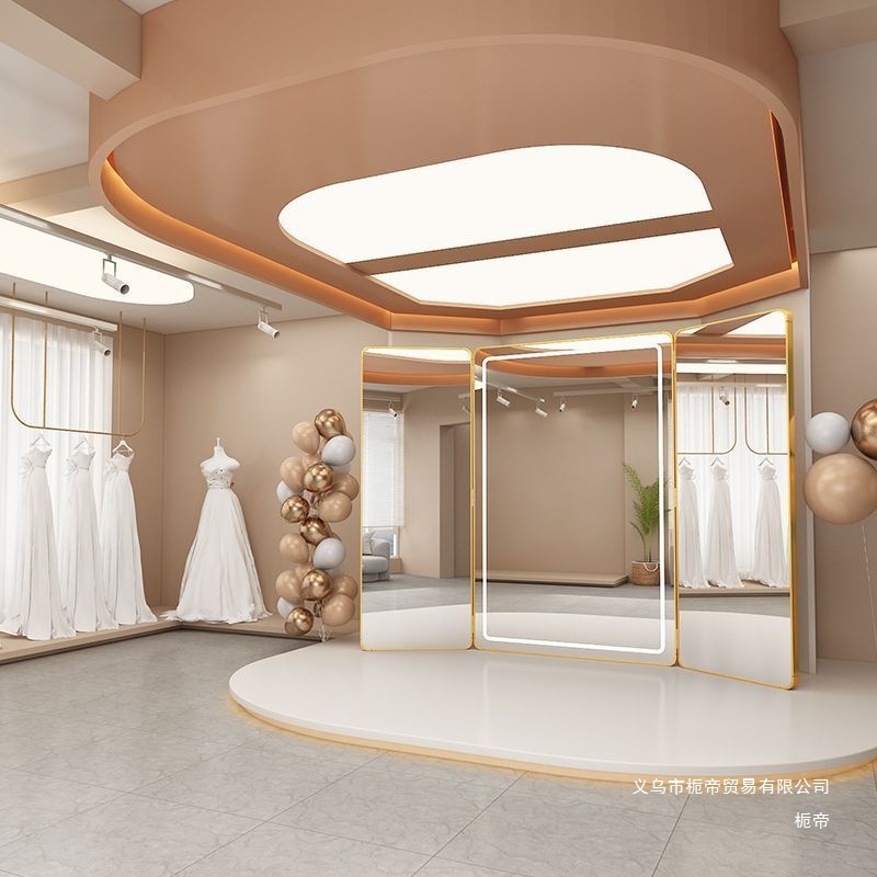 Wedding Shop Three-sided Mirro - Furniture Hardware Shop 评论和价格