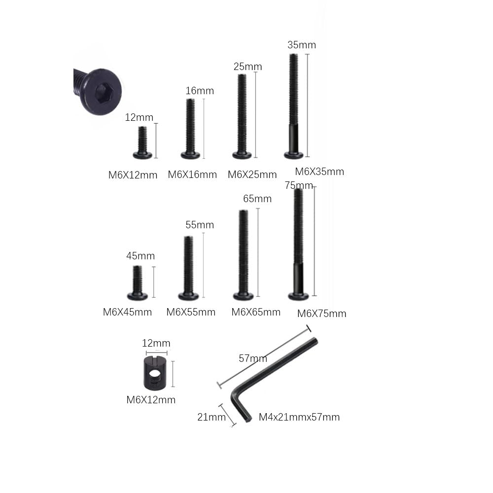 32 Set M6x12mm/16mm/25mm/35mm/ - Furniture Hardware Barrel Nut 评论和价格
