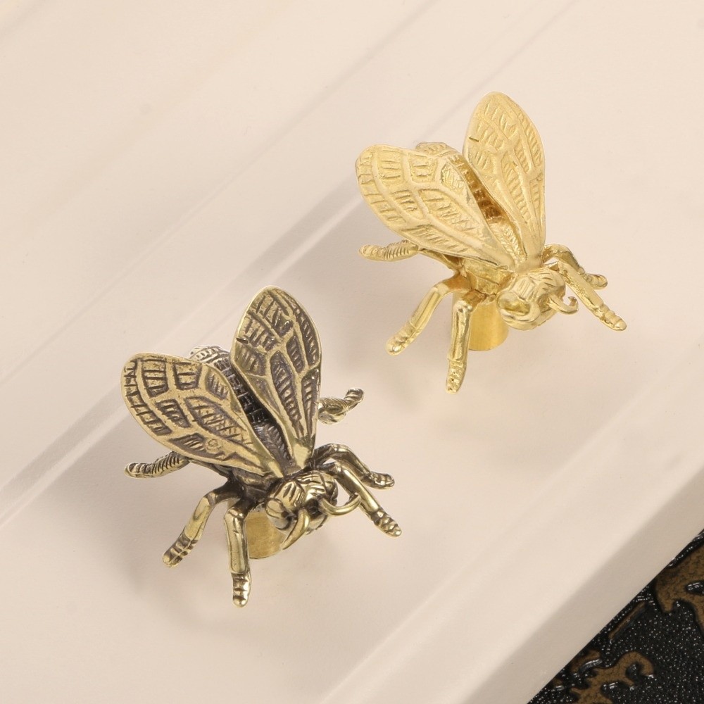 Creative Retro Bee Brass Handl - Drawer Pull Gold 评论和价格