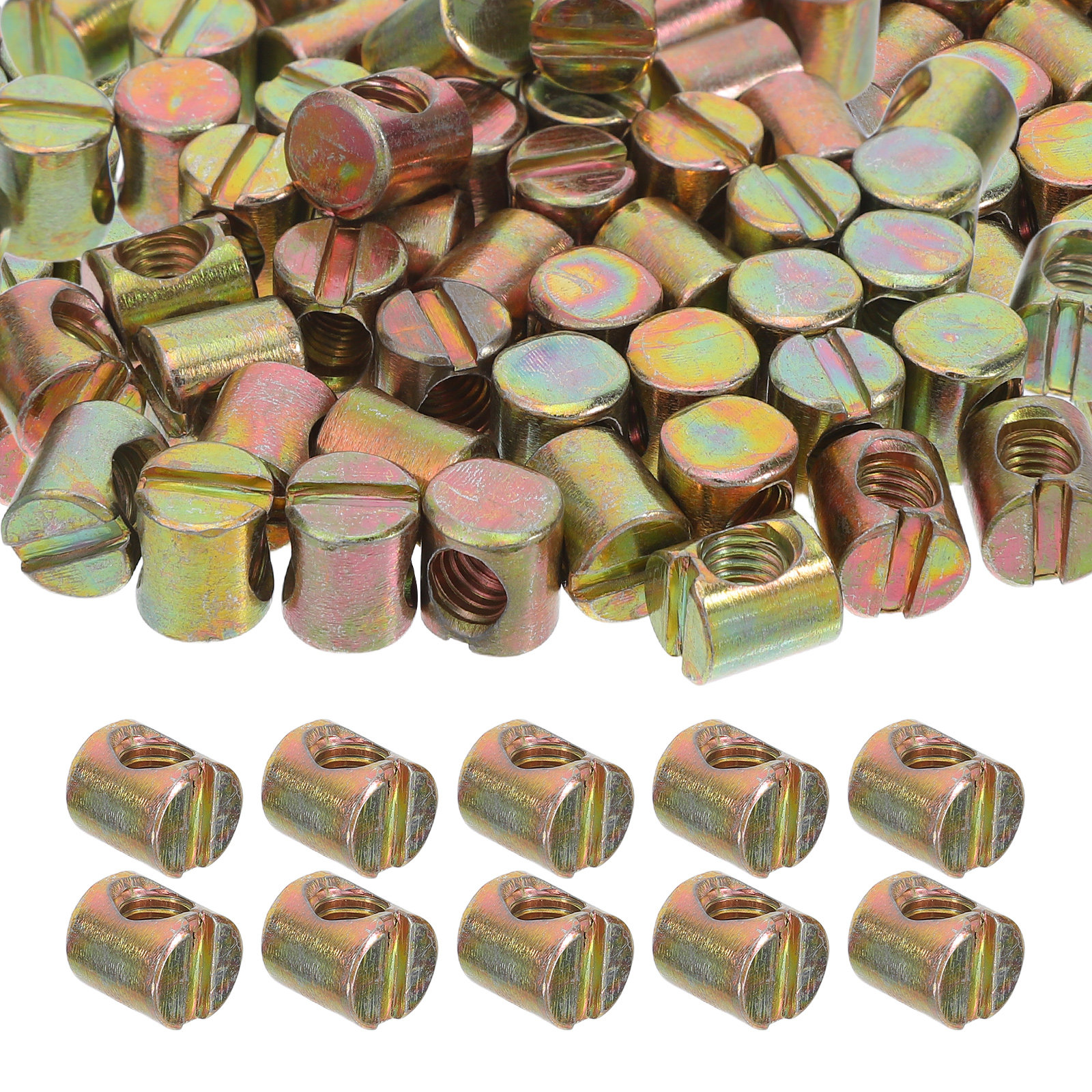 100Pcs M6 Slotted Nuts Furnitu - Furniture Hardware Barrel Nut 评论和价格