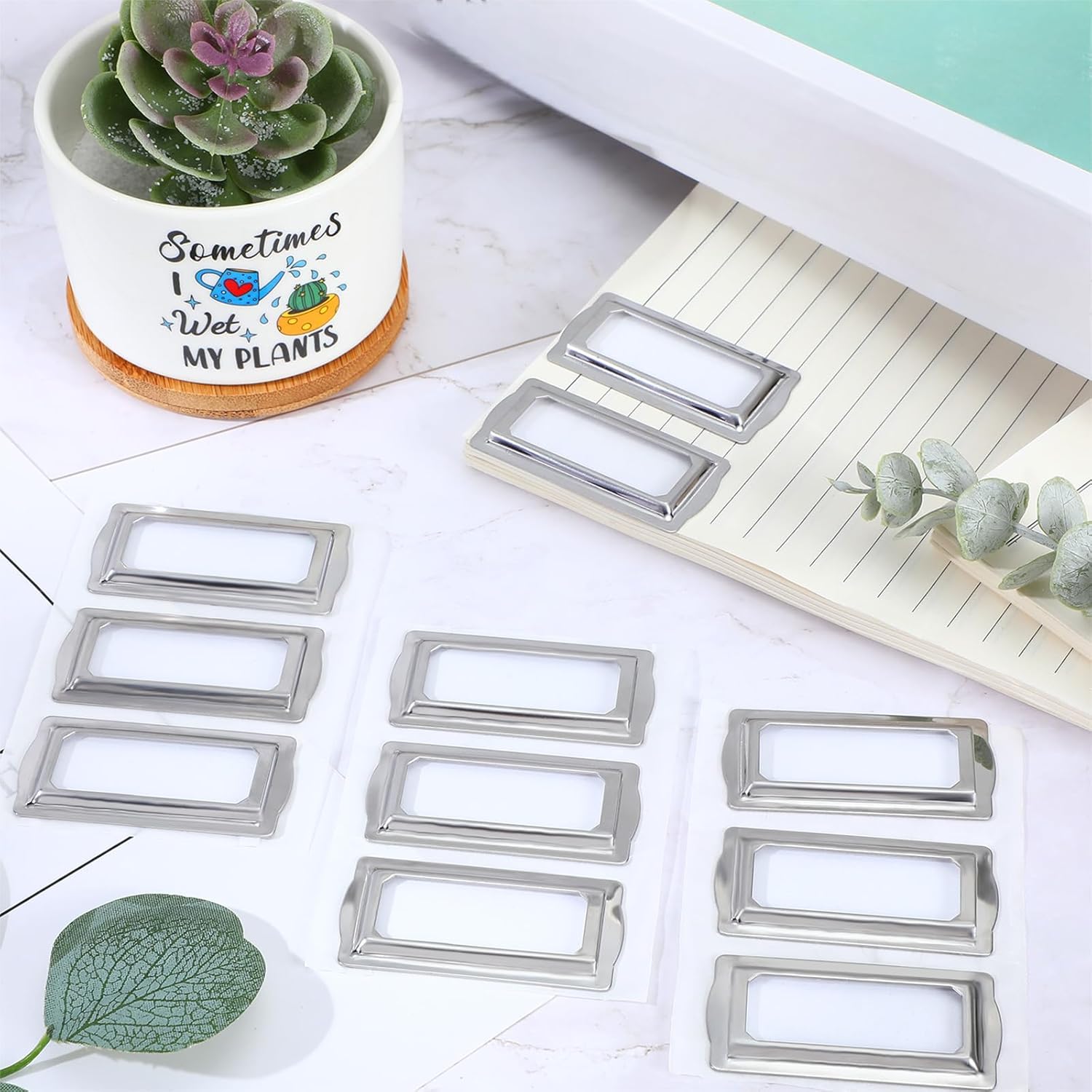 Self Adhesive Metal Bookplates - Drawer Organizer Peg 评论和价格